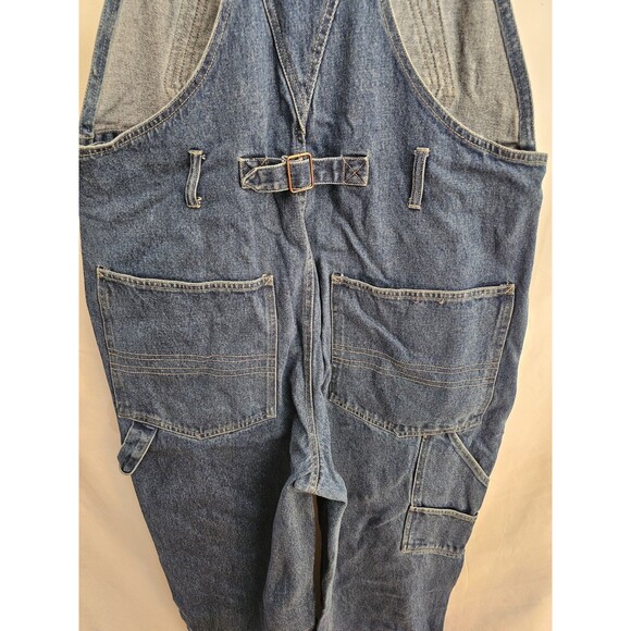 Paco Vintage Overalls Mens Large Blue Denim Carpenter Bib Overalls 90s - Picture 5 of 9